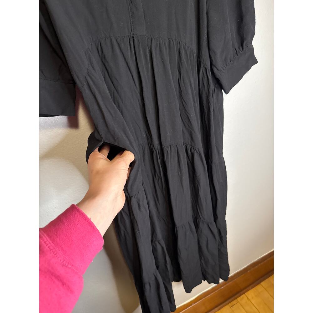 Natural Life Dress Small Black Tiered Whimsygoth Sundress - Picture 3 of 5